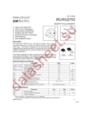 IRLR2703TRL datasheet  